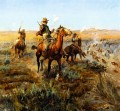 Rauchen Vieh aus den Brüchen 1912 Charles Marion Russell Indiana Cowboy